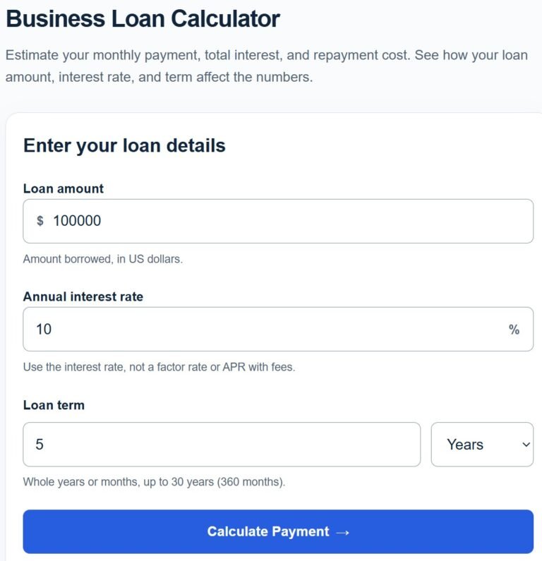 business loan calculator